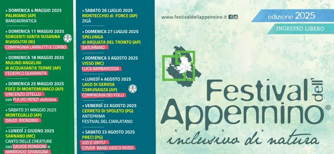 Torna il Festival dell’Appennino, 27 appuntamenti per sei mesi di eventi Torna il Festival dell’Appennino, 27 appuntamenti per sei mesi di eventi