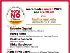 Comitato per il NO al referendum costituzionale 22 e 23 marzo: incontro a Carpi mercoledì 4 marzo