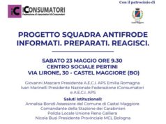 Truffe e frodi in aumento: sabato a Castel Maggiore il convegno “Squadra Antifrode”